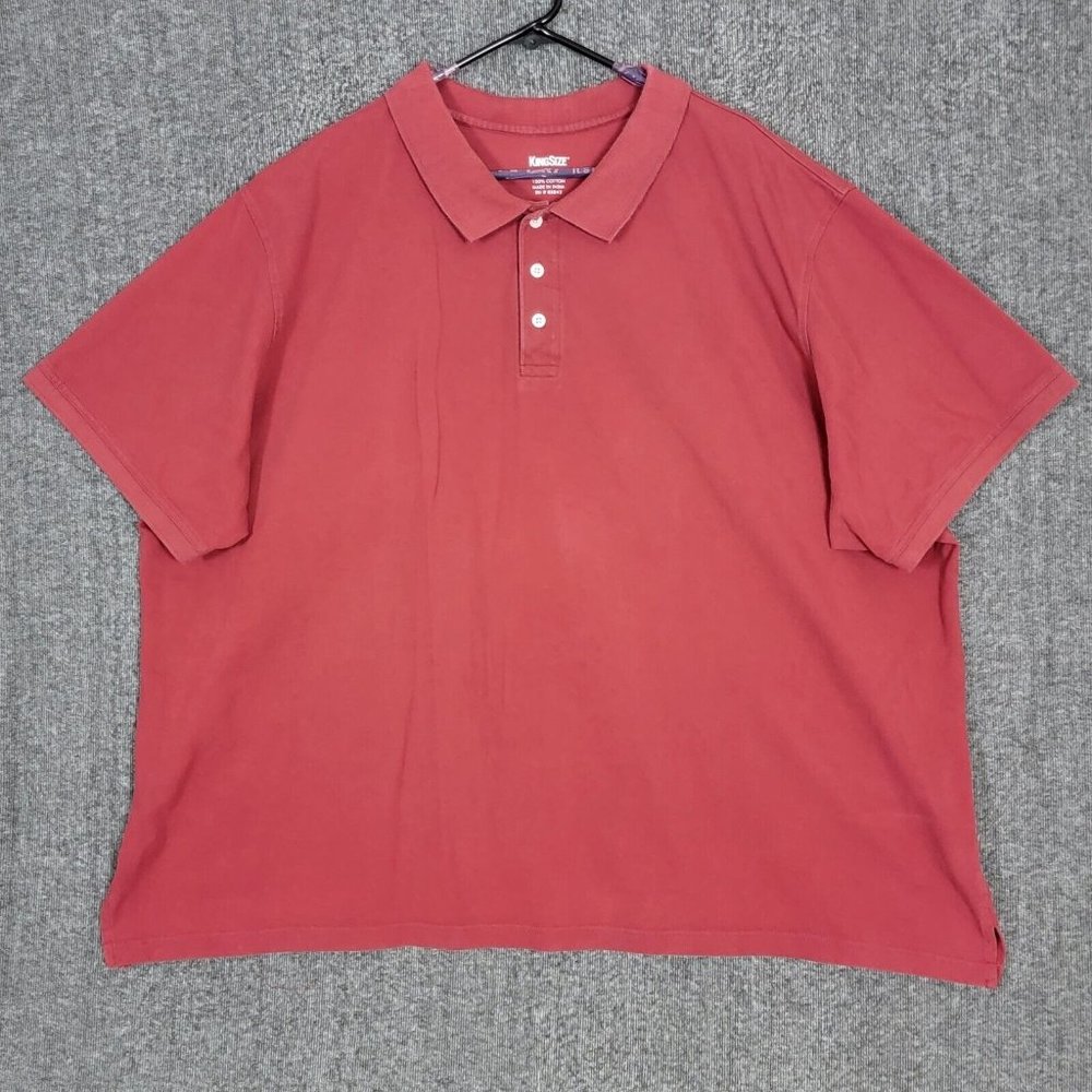 King Size Polo Shirt Mens 5XL Red Outdoor Casual Golf 100% Cotton